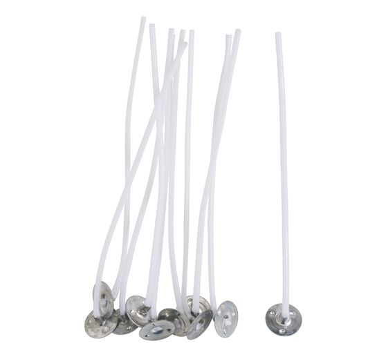 VBS Candle wick with metal base, waxed, 10 cm