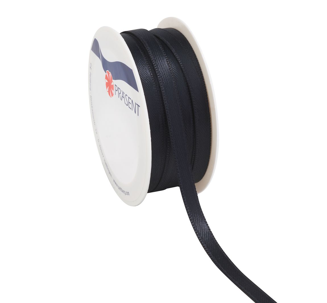 Satinband, 6 mm - Schwarz