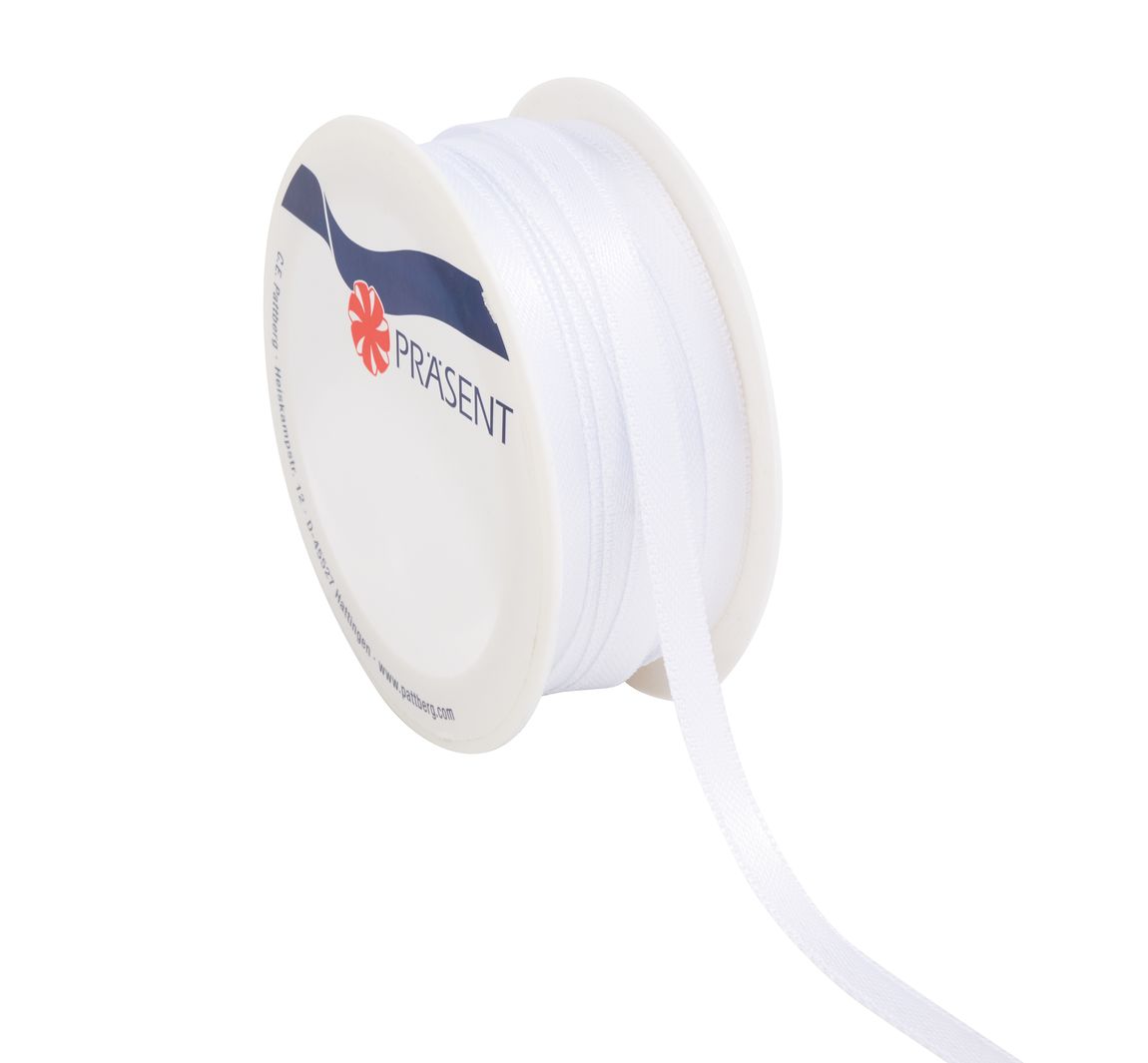 Satinband, 6 mm - Weiß