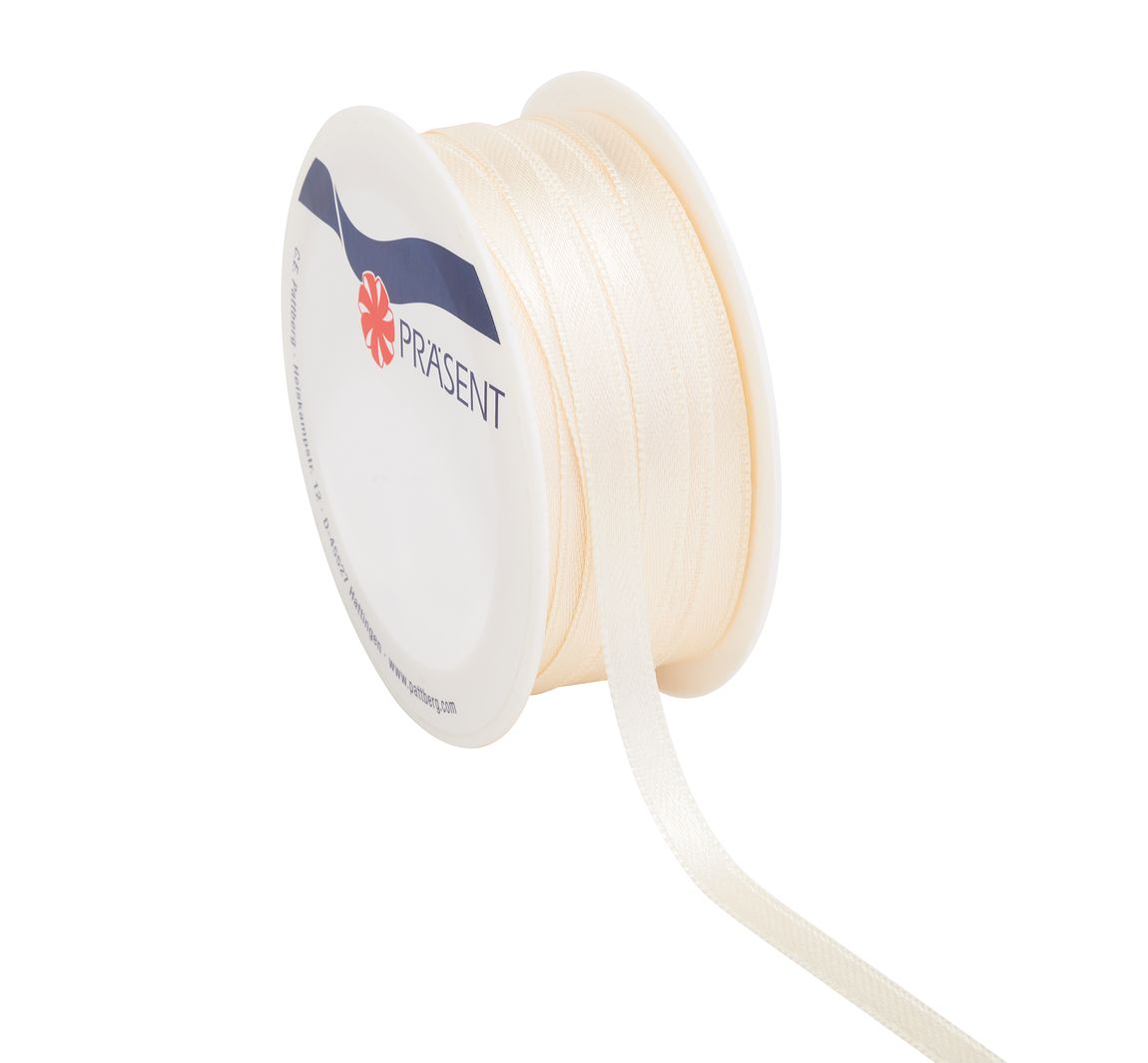 Satinband, 6 mm - Crème