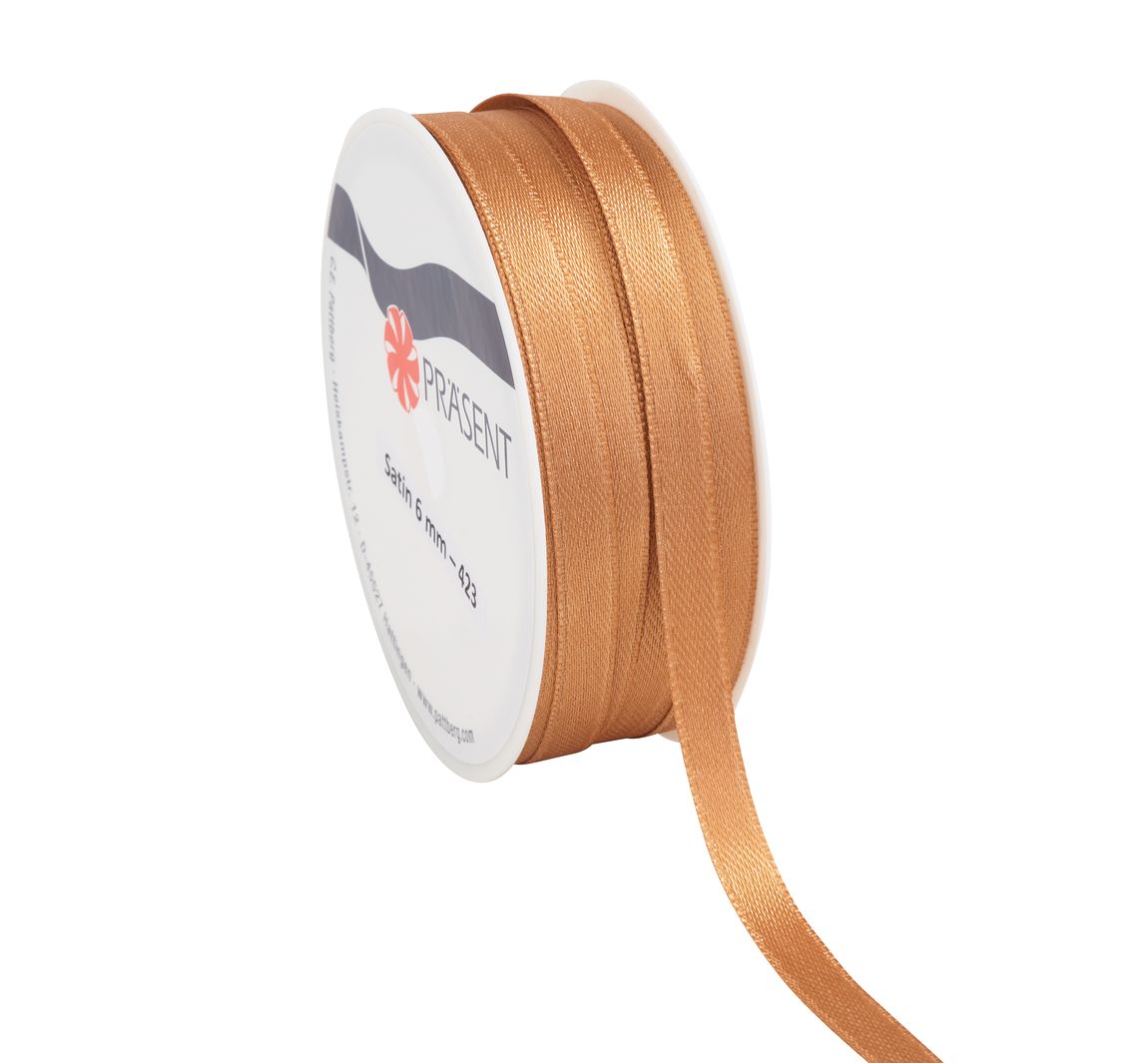Satinband, 6 mm - Karamell