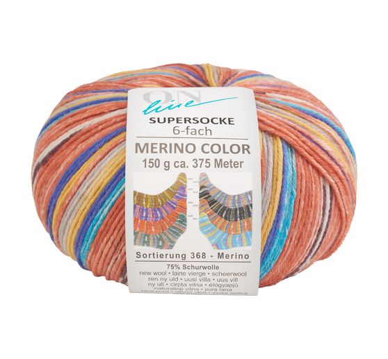 ONline Wolle "Supersocke Merino Color, Sortierung 368"