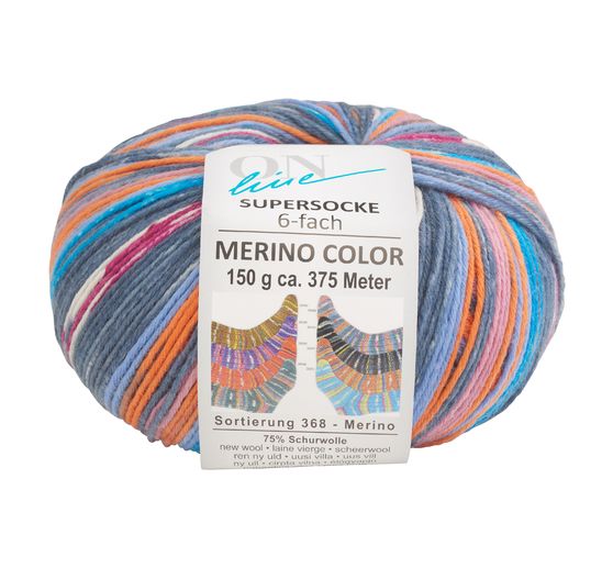 ONline Wolle "Supersocke Merino Color, Sortierung 368"
