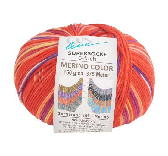 ONline Wolle "Supersocke Merino Color, Sortierung 368"