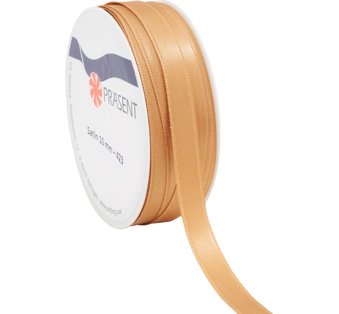 Satinband, 10 mm - Karamell