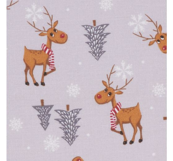 Baumwoll-Stoff "Red Nose Reindeer"