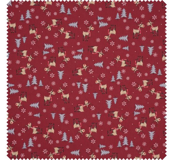 Baumwoll-Stoff "Red Nose Reindeer"