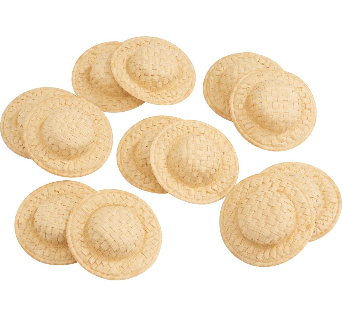 VBS Strohhut, 5 cm, 12 Stück - Natur