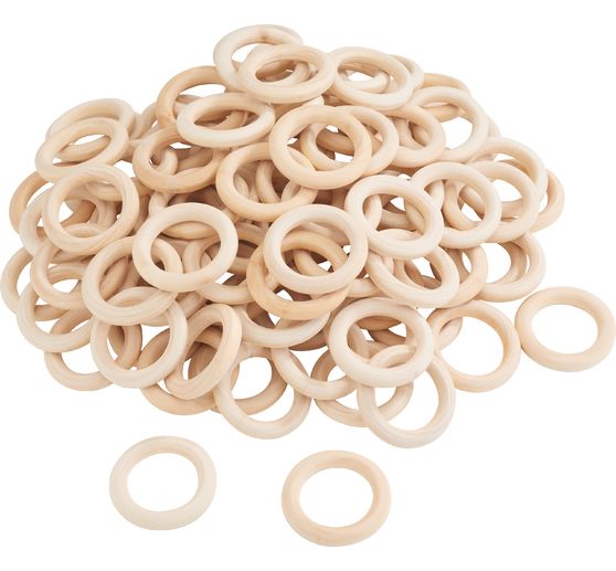 VBS Wooden rings, 100 pcs.