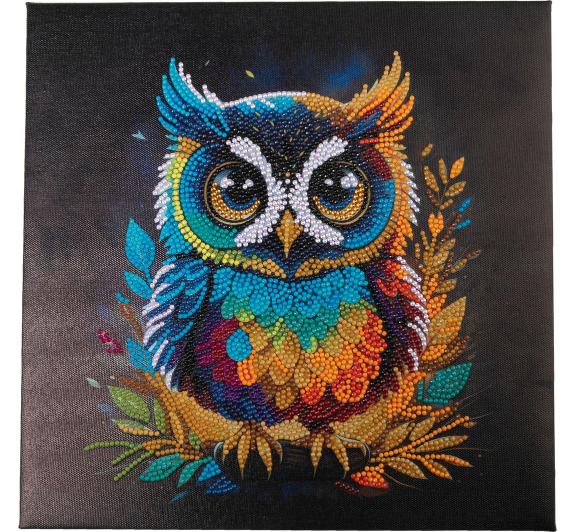 Diamond Painting "Crystal Art Kit", 30 x 30 cm - Owl