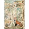 Motif straw silk "Forest" Fox