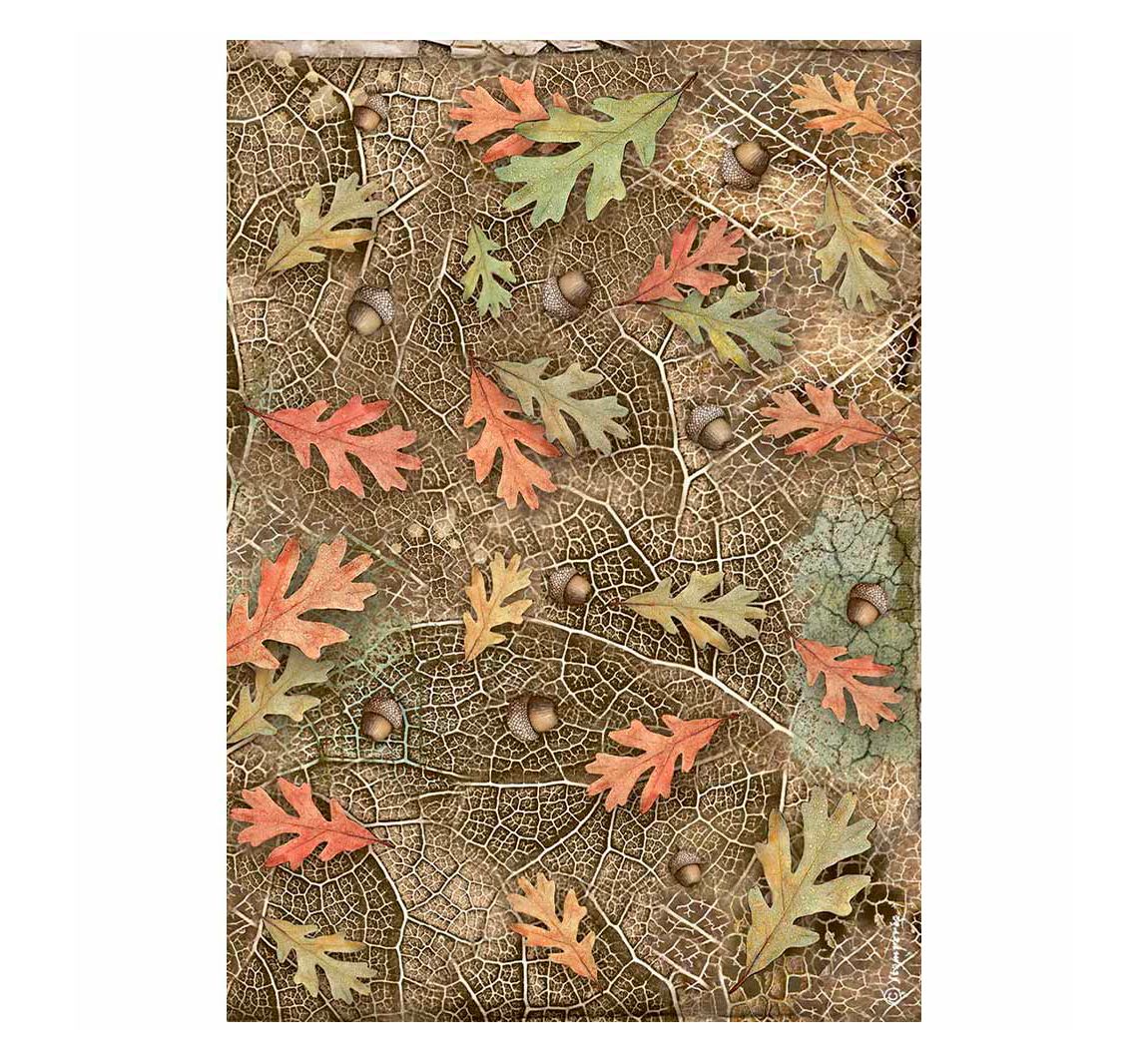 Motiv-Strohseide "Forest" - Leaves