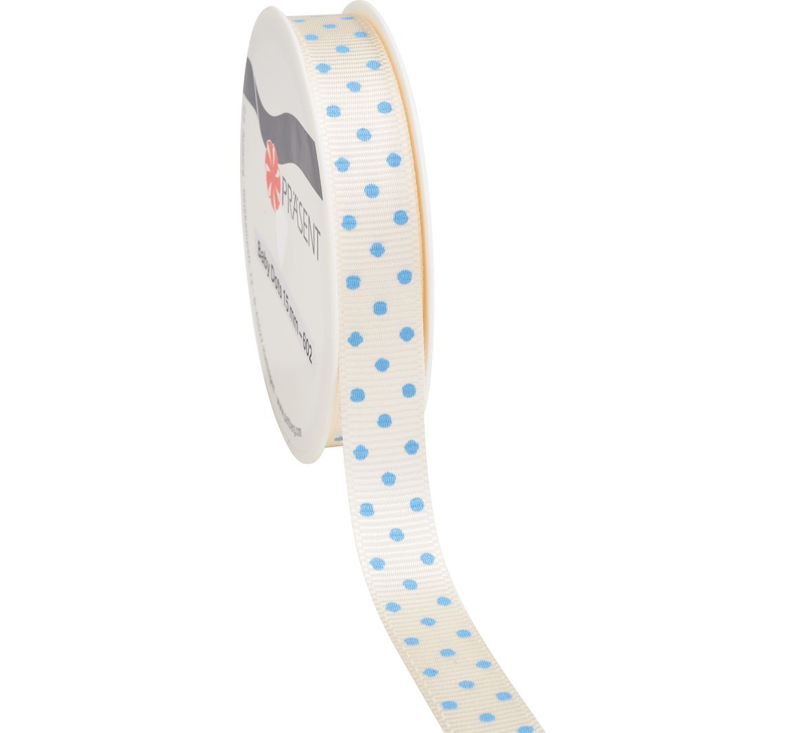 Ripsband "Baby Dots" - Hellblau