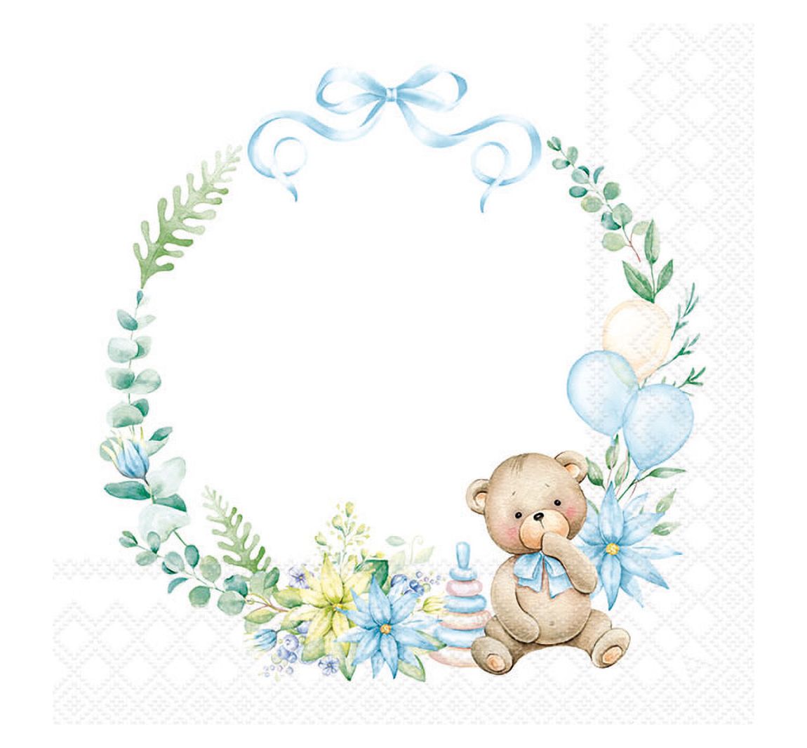 Serviette "Baby Teddy" - Blue
