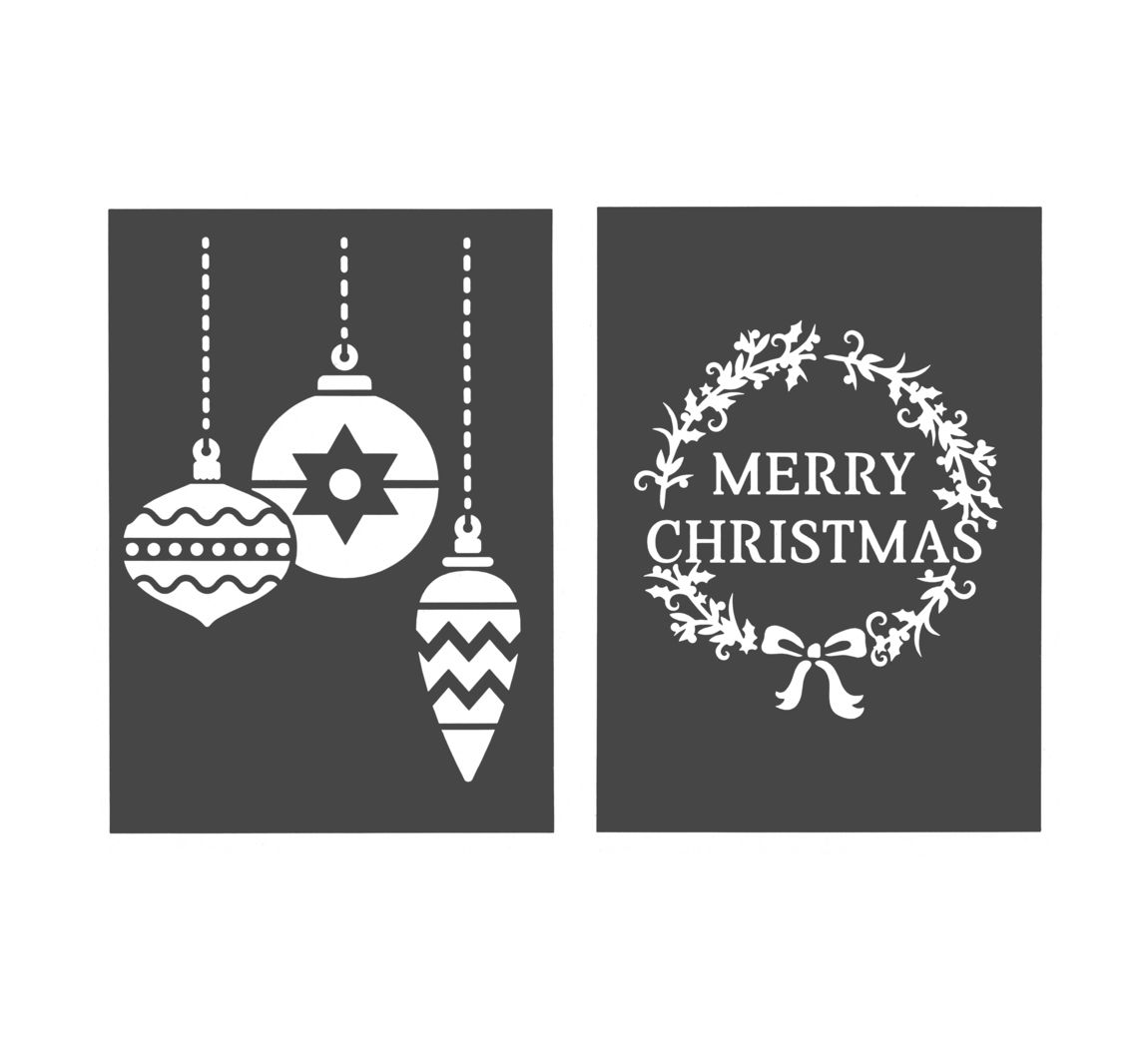 Schablonen-Set, 2-teilig - Merry Christmas