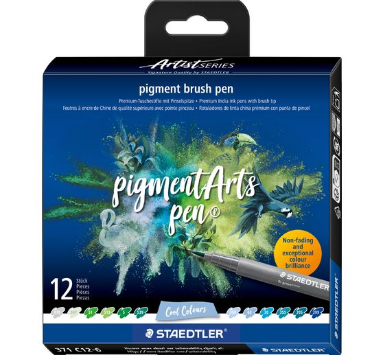 STAEDTLER Pigment brush pen, 12er-Set