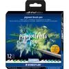 STAEDTLER Pigment brush pen, 12er-Set Cool Colours