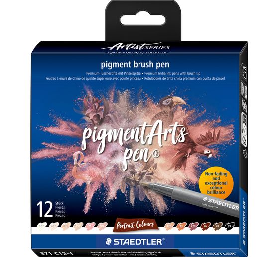 STAEDTLER Pigment brush pen, 12er-Set