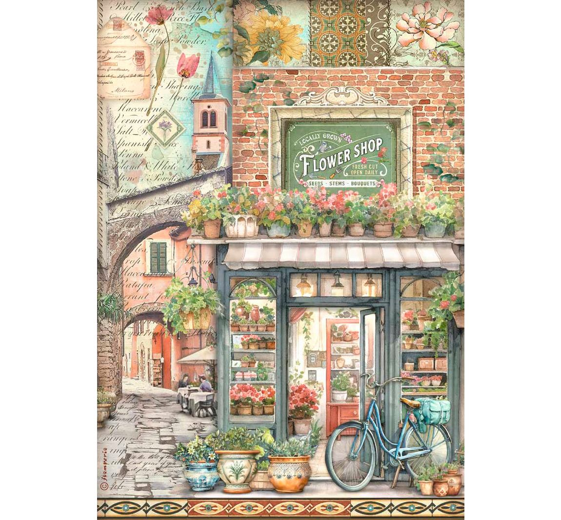 Motiv-Strohseide "Art of Travelling" - Farmer`s Market