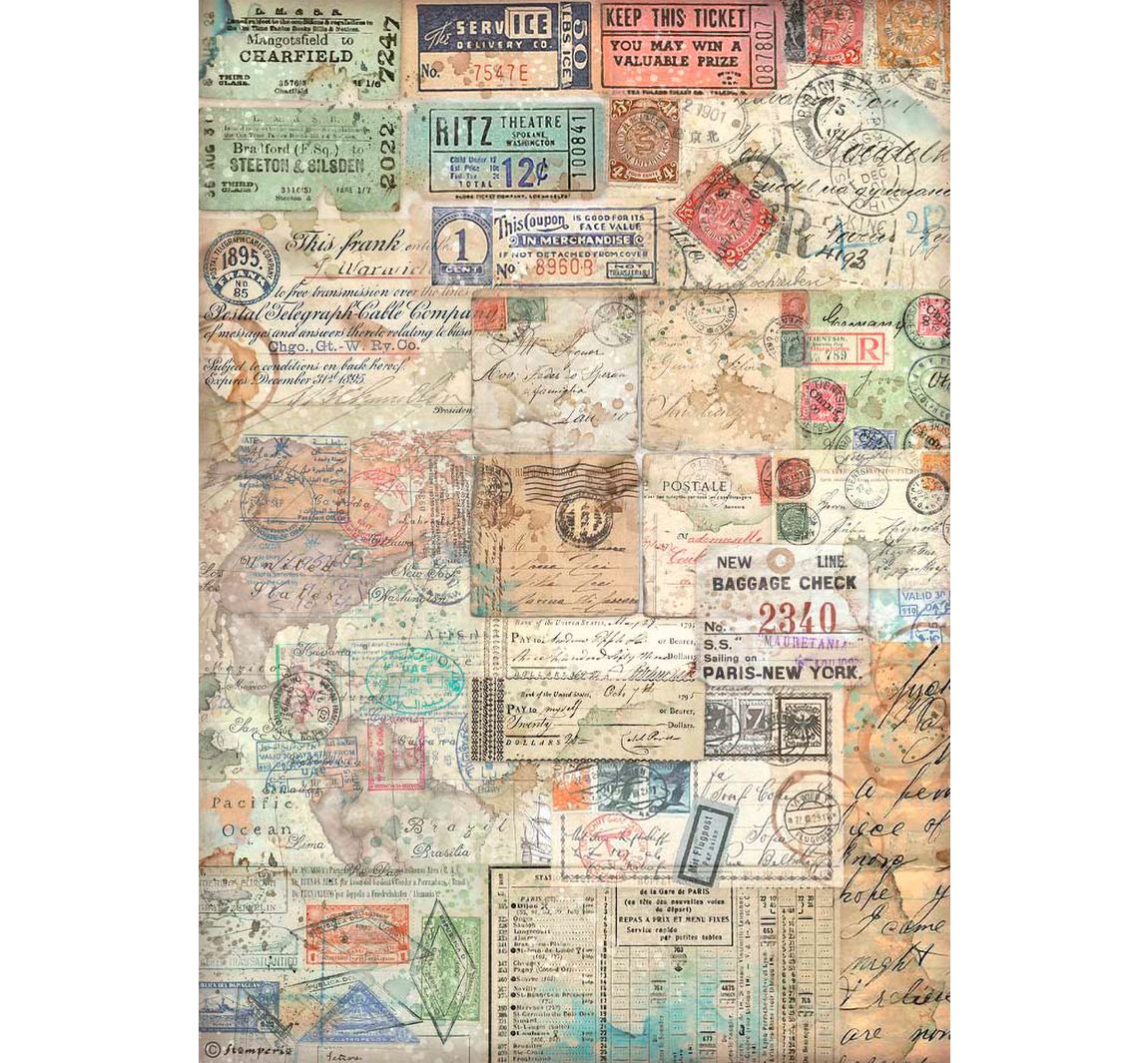 Motiv-Strohseide Art of Travelling - Tickets