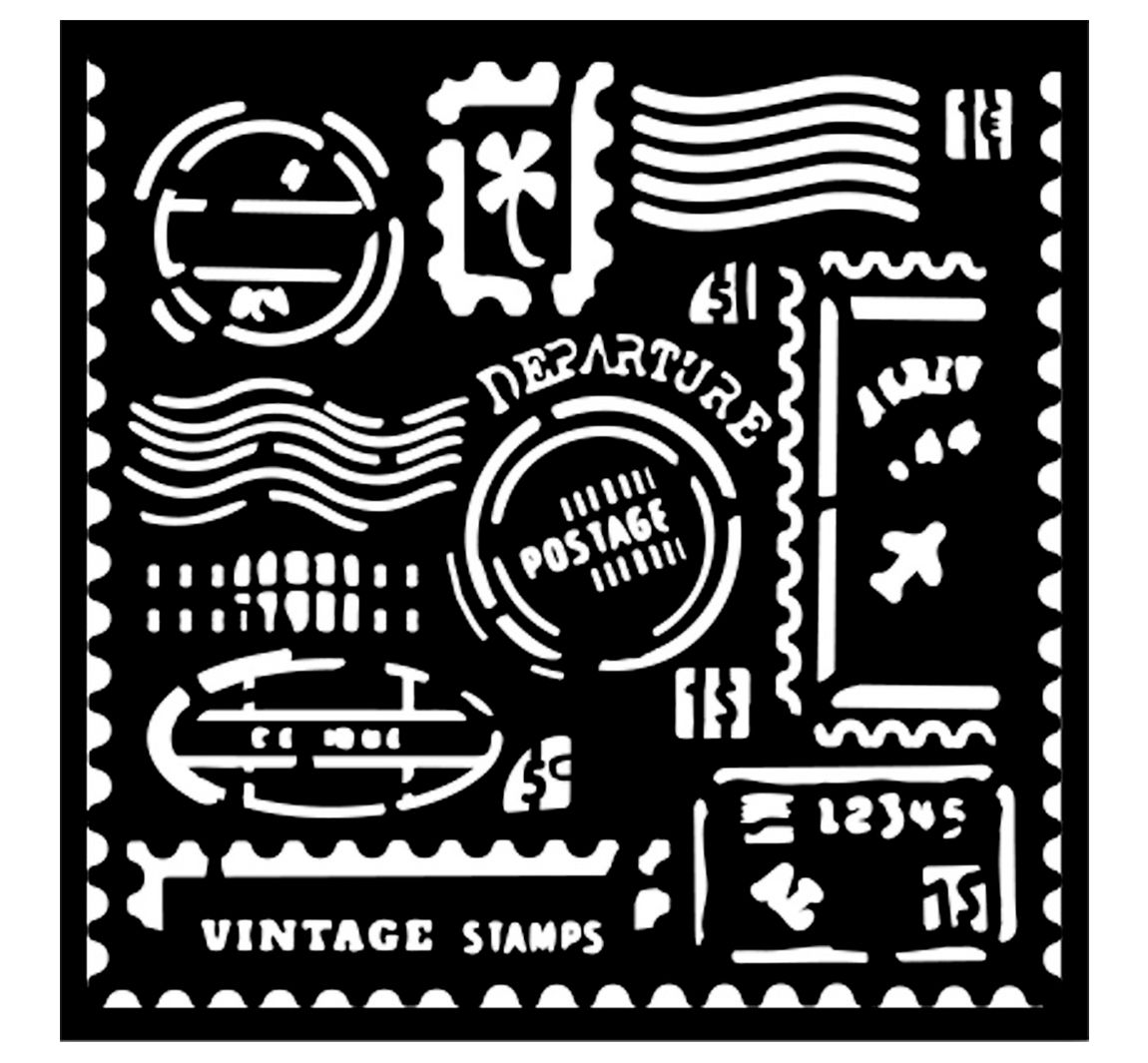 Schablone Art of Travelling - Stamps