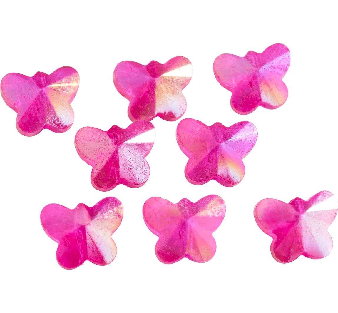 Glasschliffperlen Schmetterlinge - Fuchsia