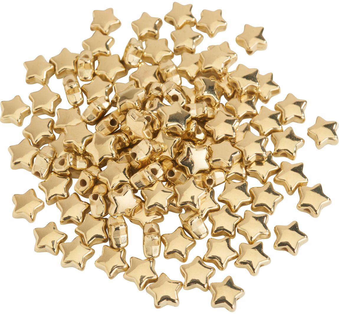 Kunststoffperlen Sterne - Goldfarben