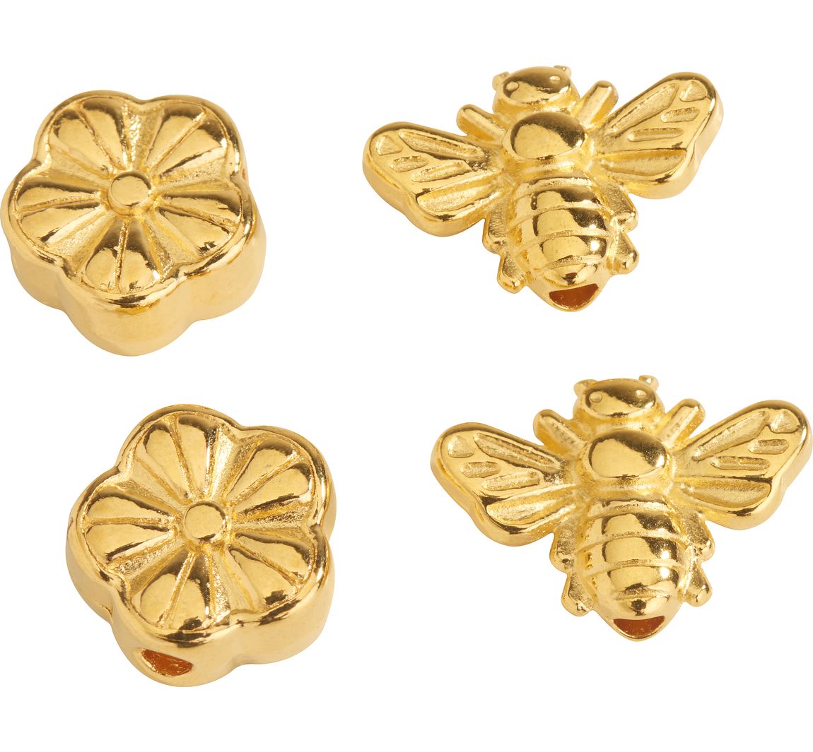 VBS Anhänger "Bee & Flower" - 24 Karat, vergoldet