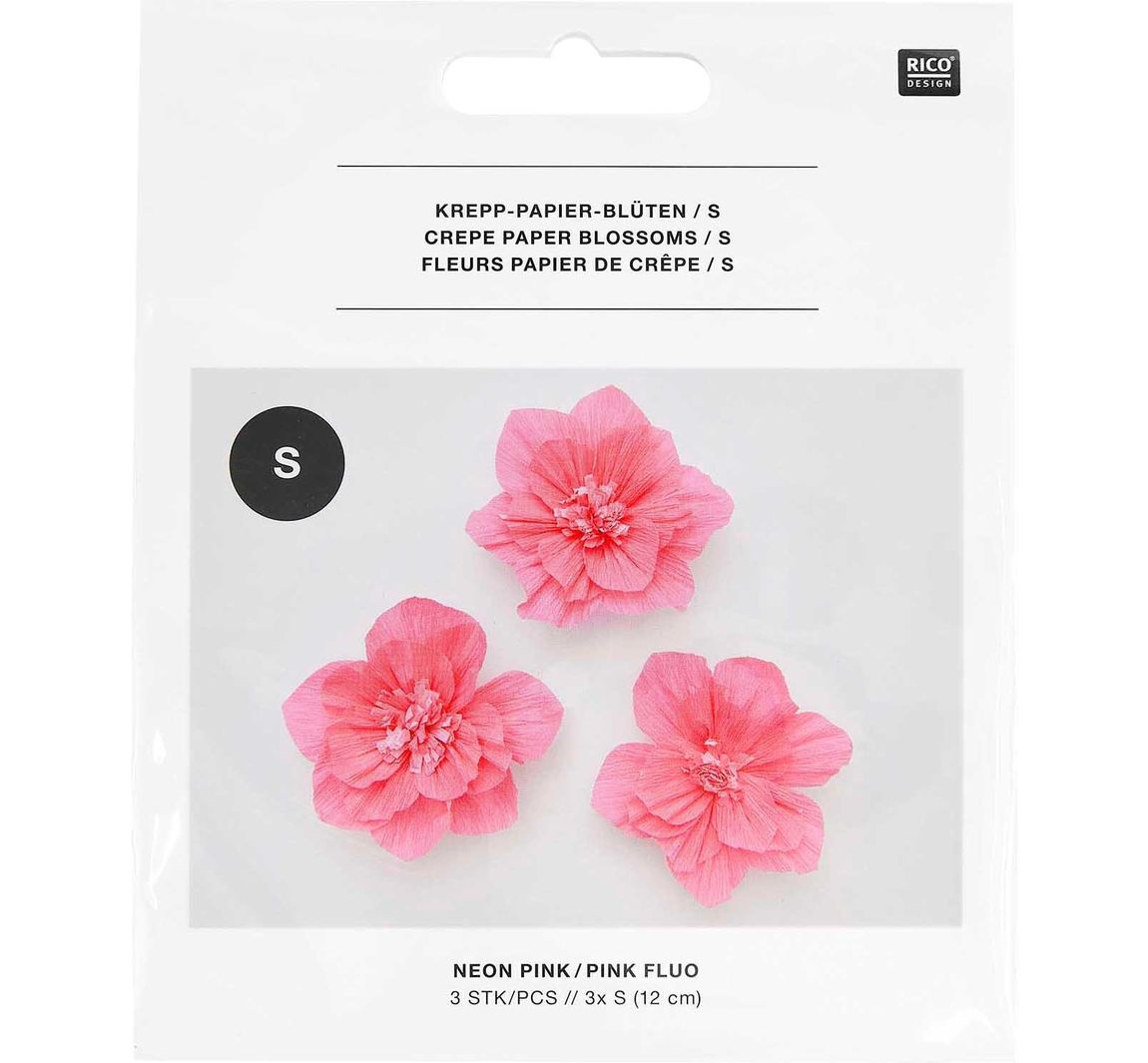 Krepppapier-Blüten - Pink