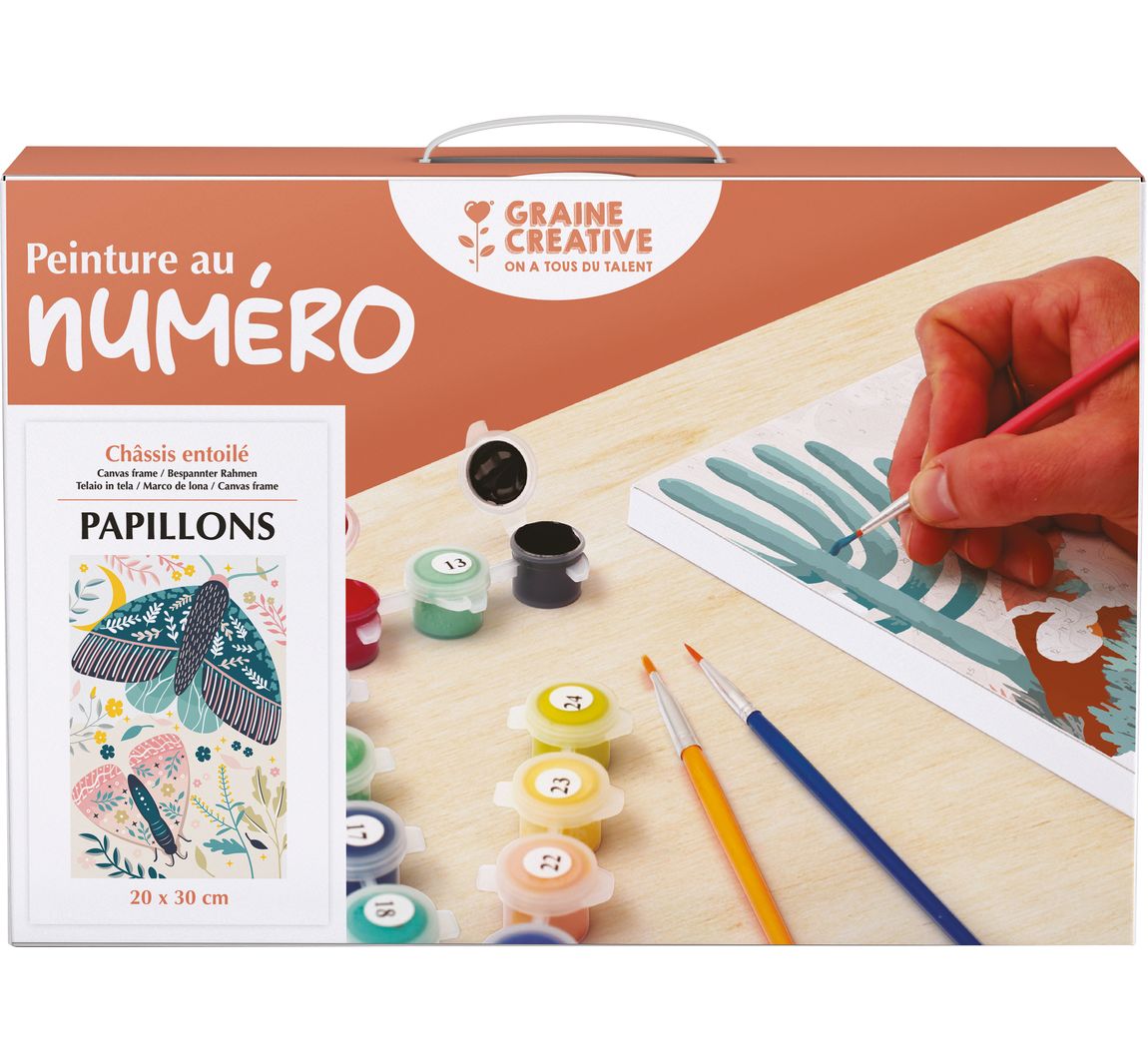 Graine Creative Malen Nach Zahlen, Keilrahmen - Papillion