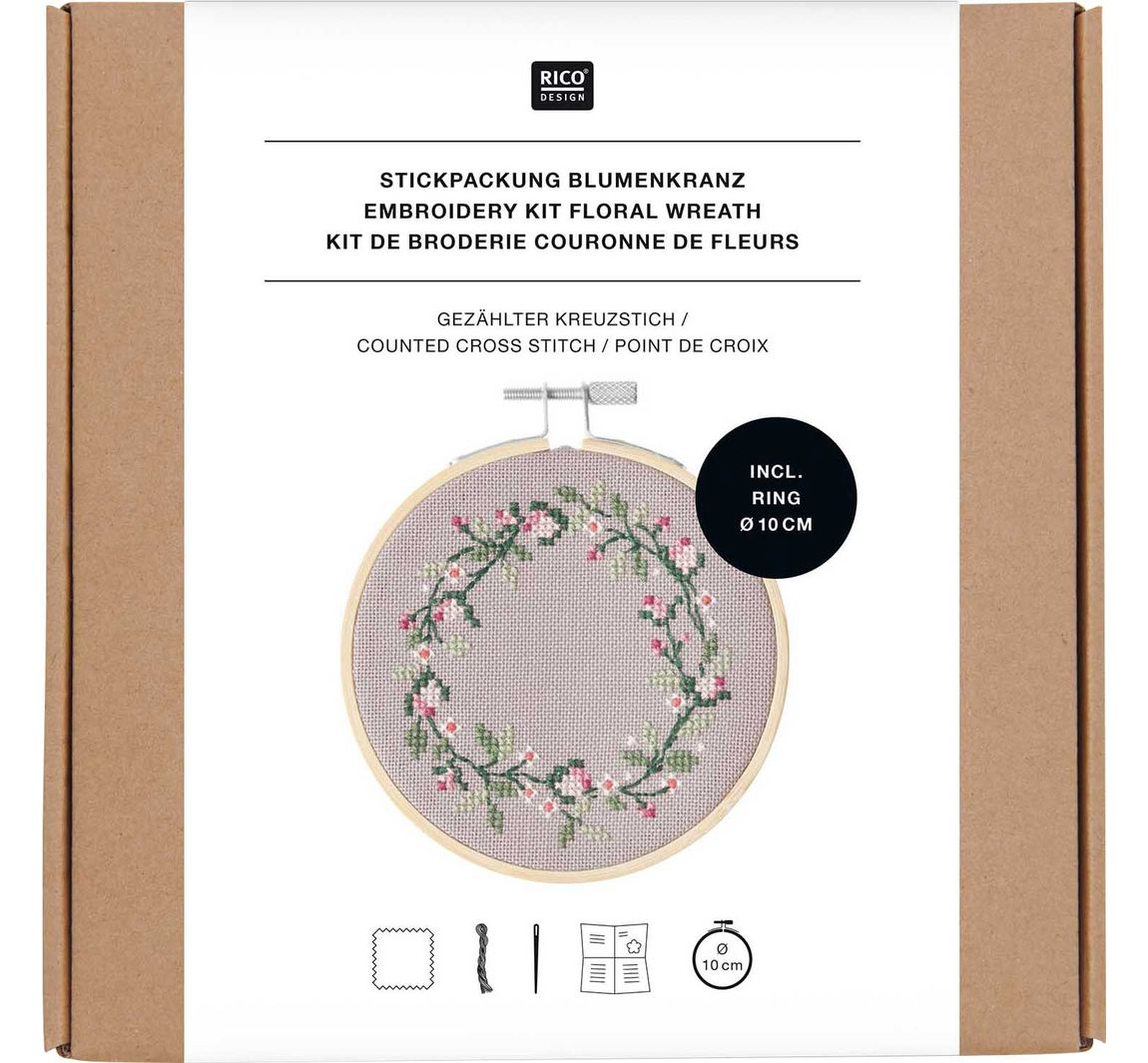 Rico Design Stickpackung - Blumenkranz