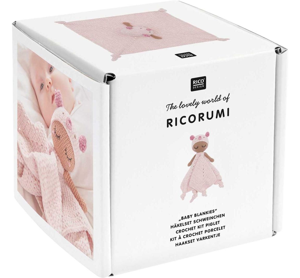 Rico Design Ricorumi Häkelset "Baby Blankies" - Schweinchen