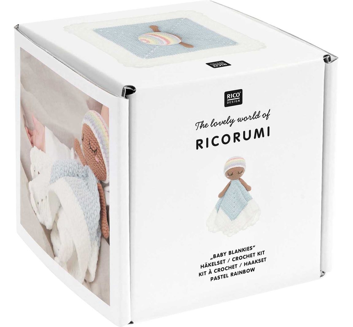 Rico Design Ricorumi Häkelset "Baby Blankies" - Pastel Rainbow