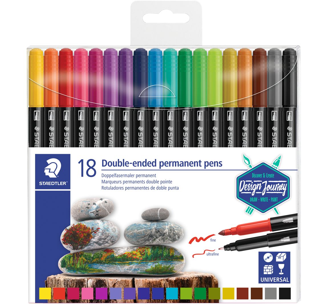 Staedtler Doppelfasermaler permanent - 18 Stück