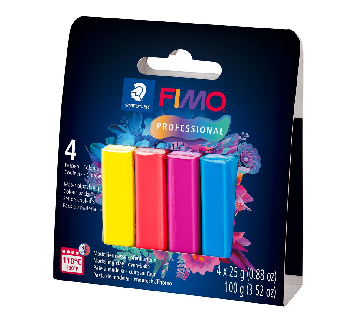 FIMO Professional Materialpackung, 4 Farben - True Colours