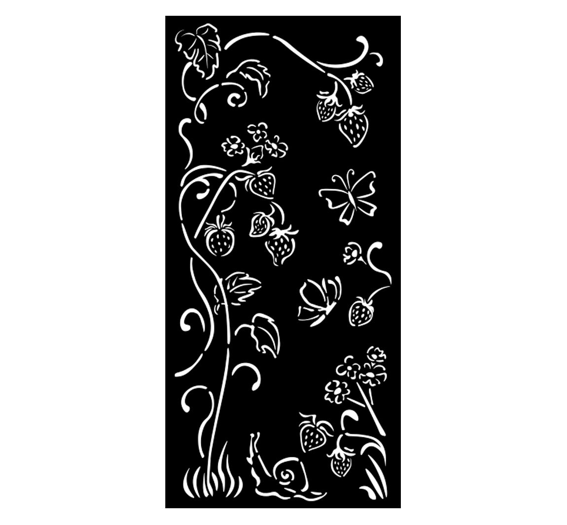 Schablone "Hidden Grove", 12 x 25 cm - Strawberries