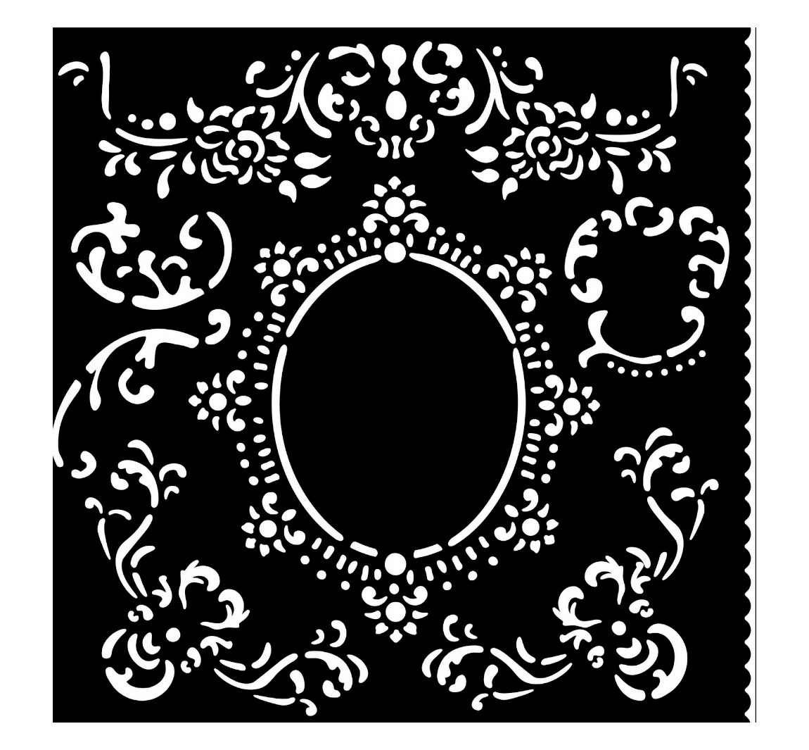 Schablone "House of Roses", 18 x 18 cm - Border with Frame