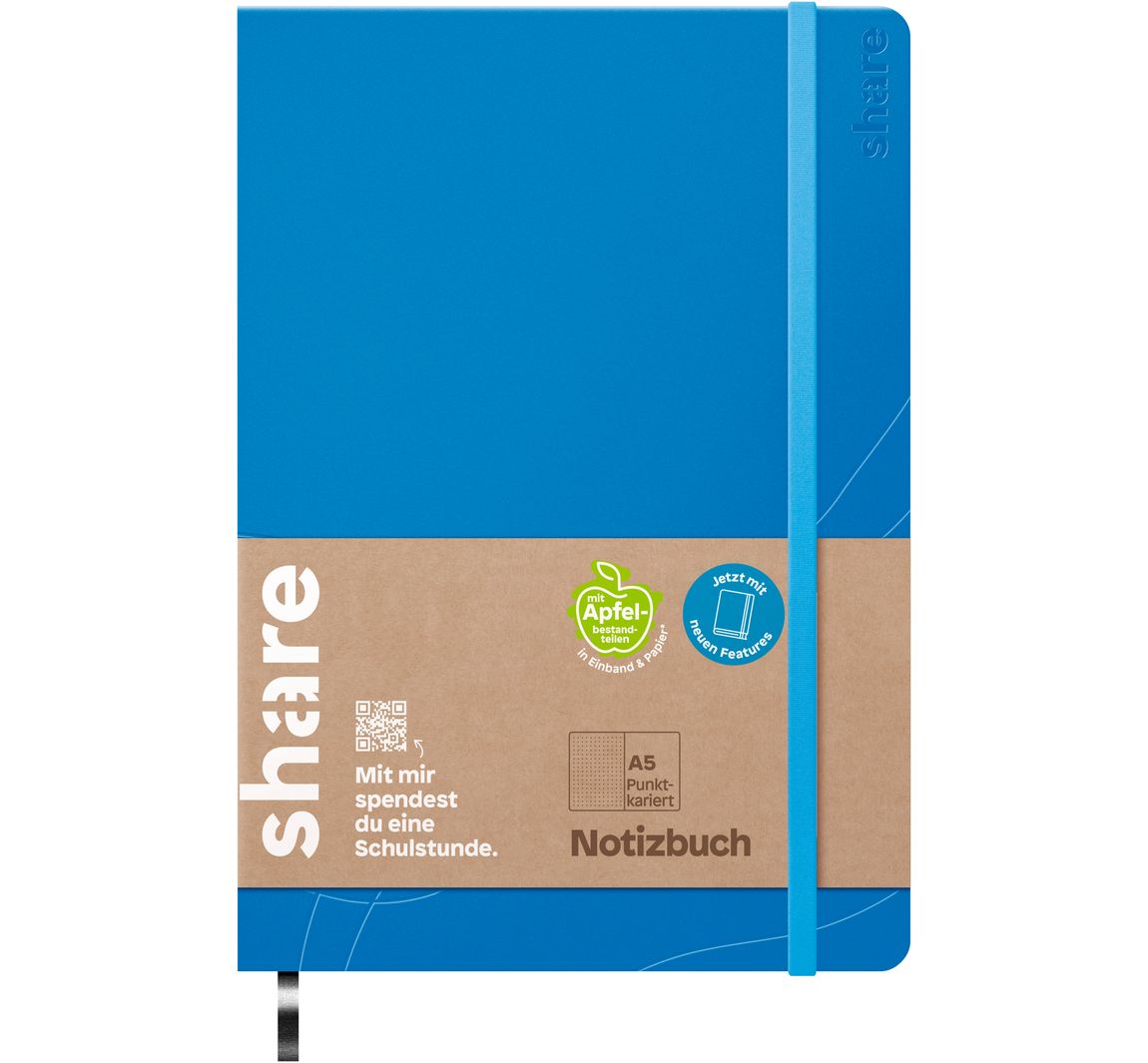 share Notizbuch A5, punktkariert - Hellblau