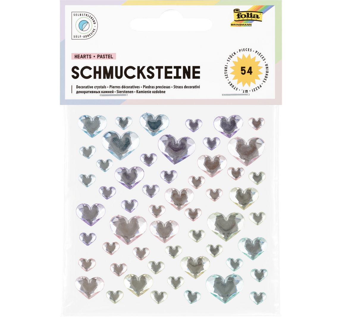 Schmucksteine "Herzen" - Pastell