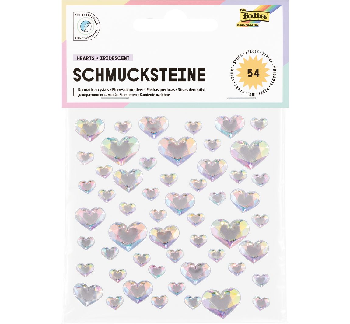 Schmucksteine "Herzen" - Irisierend