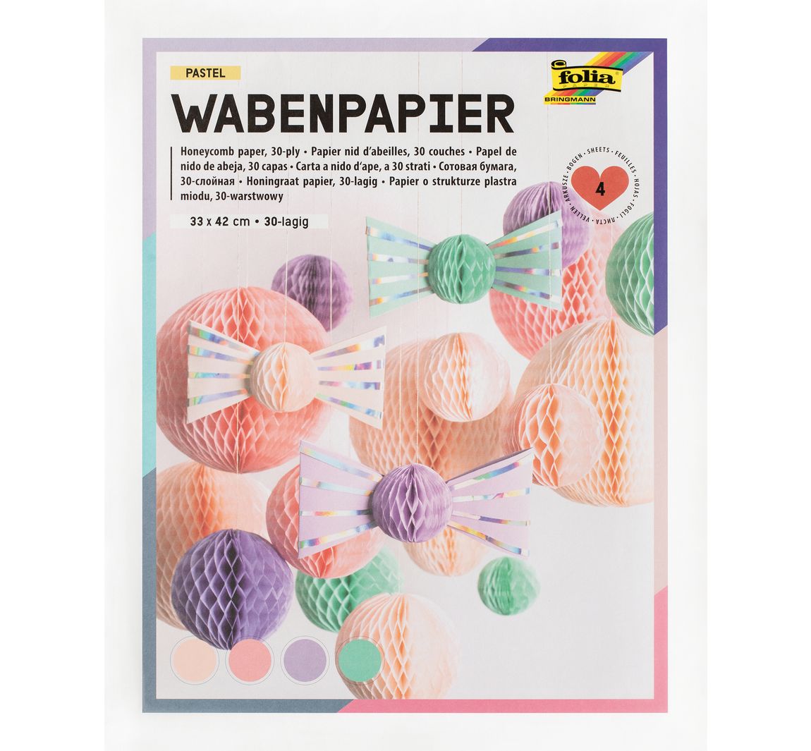Wabenpapier 30-lagig - Pastel
