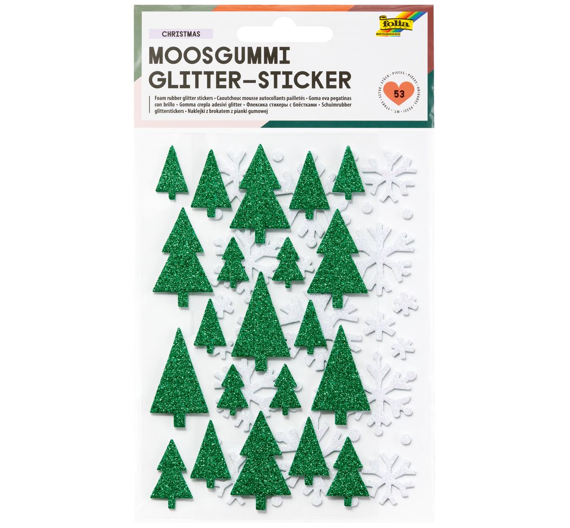 Moosgummi Glitter-Sticker - Winter