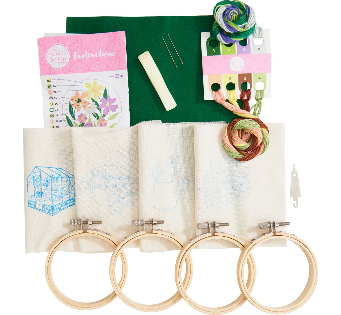 Sew and So On, Embroidery Hoop Decorations - Garden