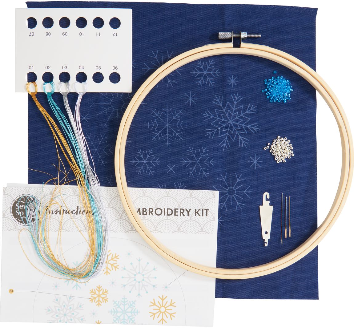 Sew and So On, Embroidery Hoop Decorations - Snowflakes