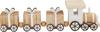 Miniatur Holz-Eisenbahn, mit 3 Geschenke-Waggons