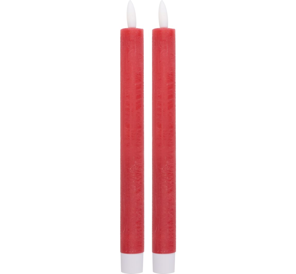 LED-Echtwachskerze mit Timer 6/18 Std. - Rot