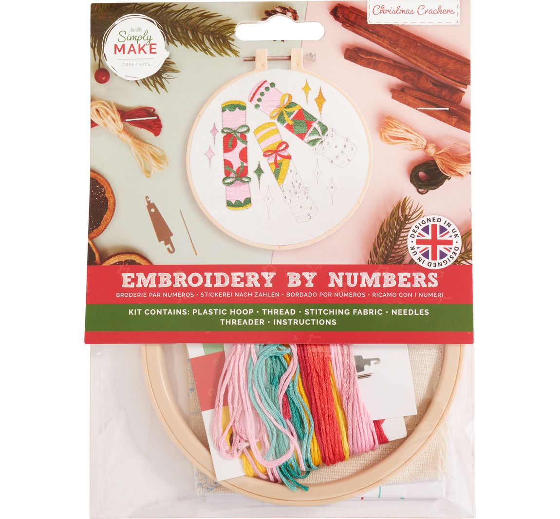 Simply Make - Embroidery By Numbers - Christmas Crackers
