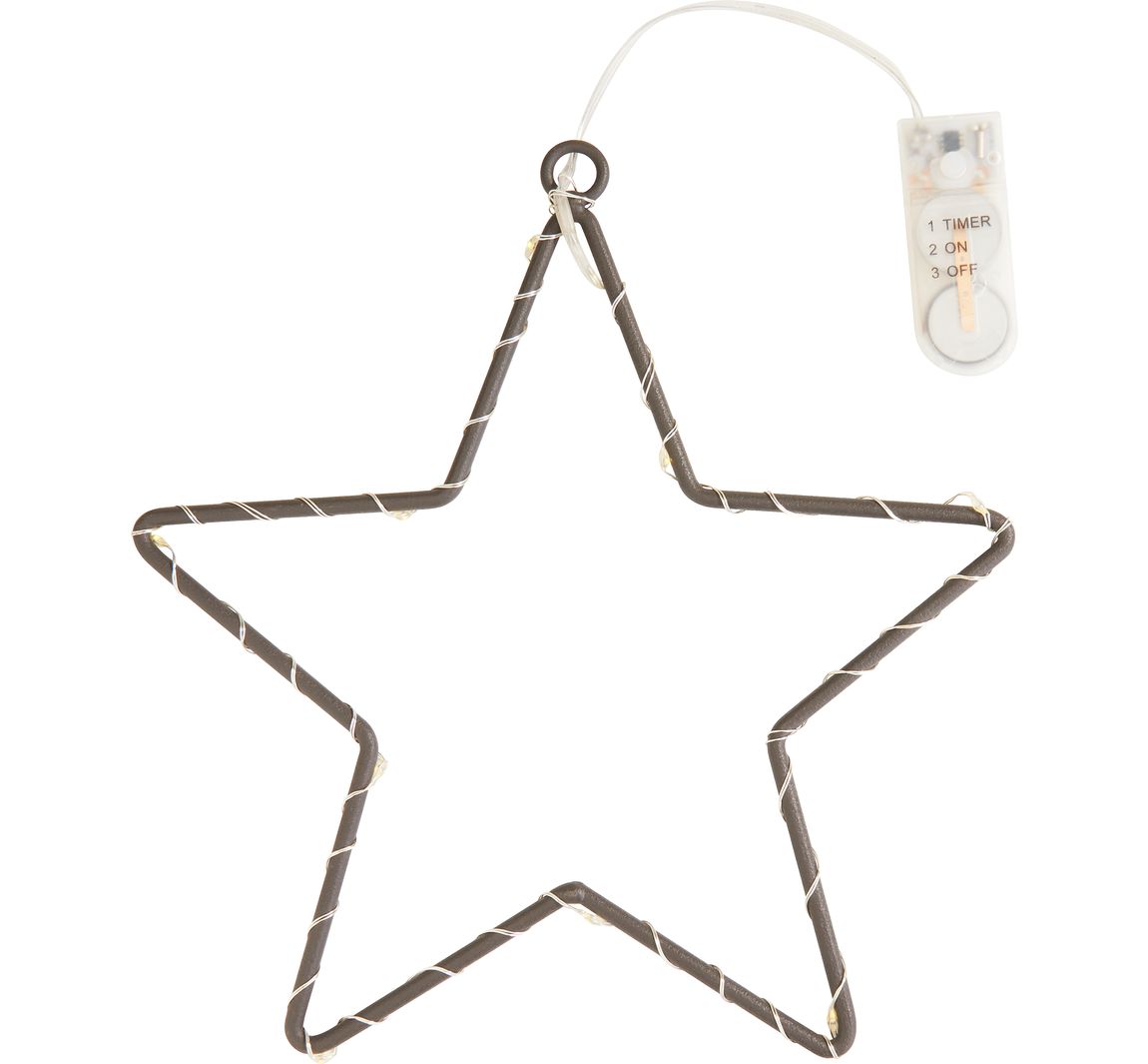 Metallring-Stern "Star" mit LED-Licht - Ø 20 cm
