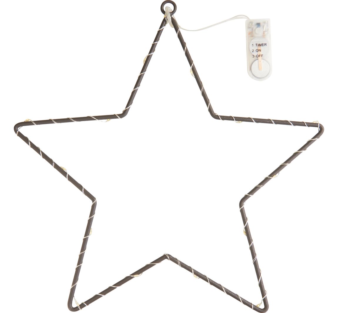 Metallring-Stern "Star" mit LED-Licht - Ø 30 cm