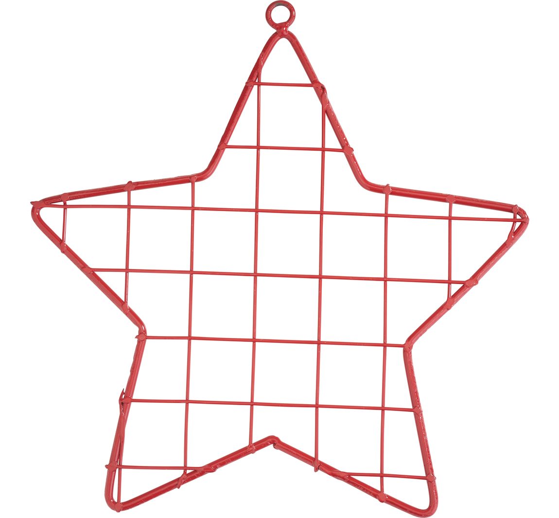 Metallring Stern "Gitter" - Rot